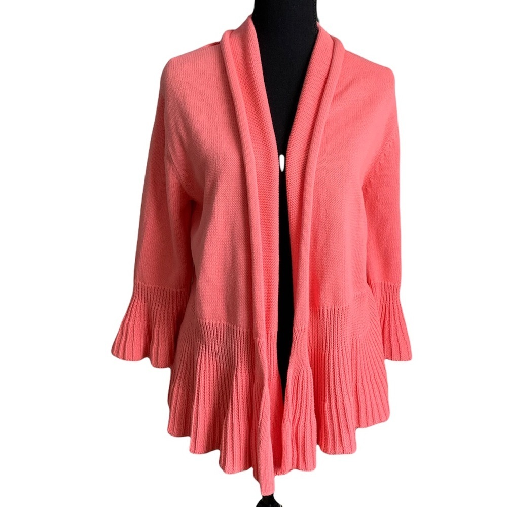 Jeanne Pierre 💯% Cotton Women’s Open Front Cardigan Size Medium
